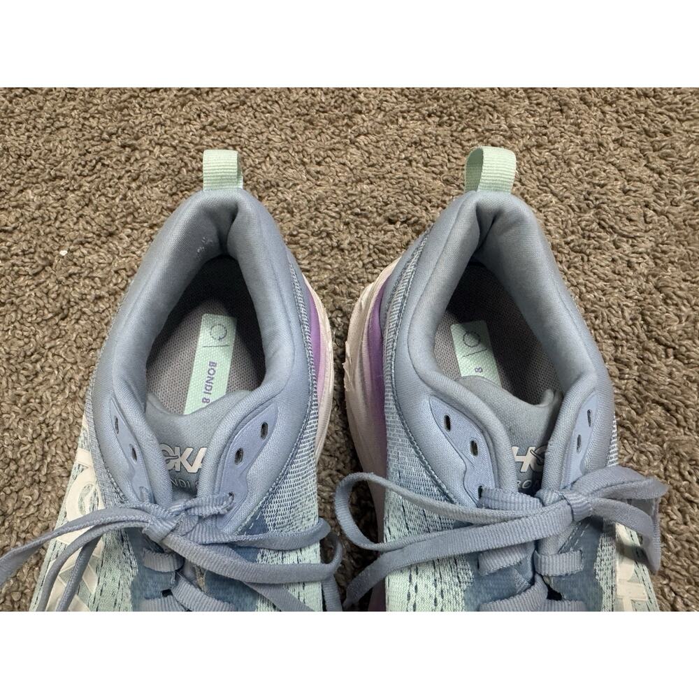 HOKA ONE ONE Bondi 8 Running Shoes Chalk Violet Pastel Lilac Sneaker Sz 8 Wide - Picture 5 of 11